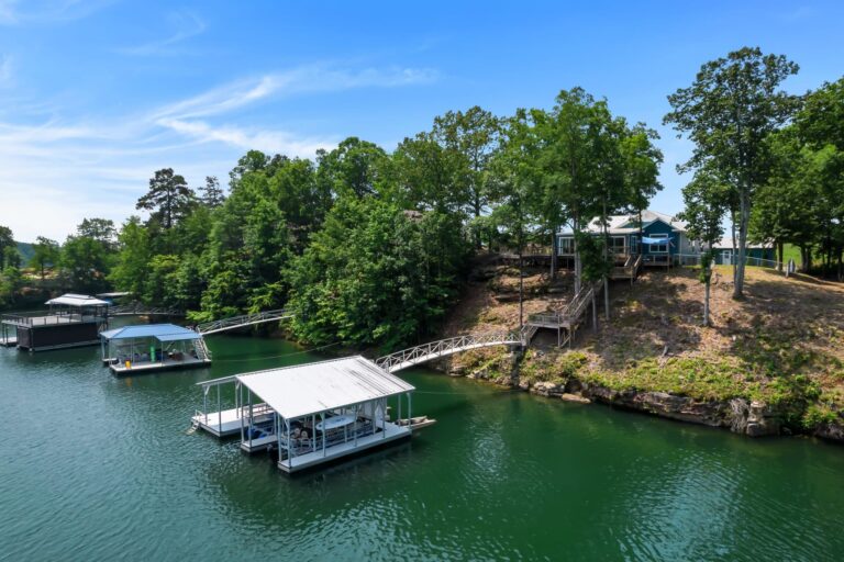 A lakefront, pet-friendly rental with a dock on the lake.