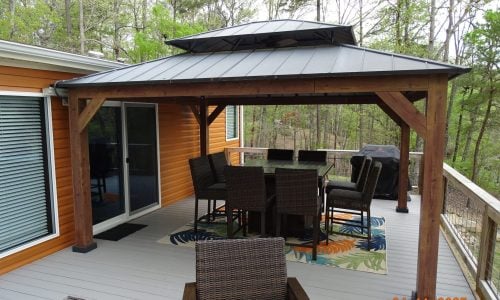 Spacious Lakeside Patio With Shaded Seating