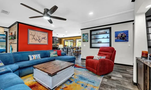 Living Room With a Large Comfortable Couch